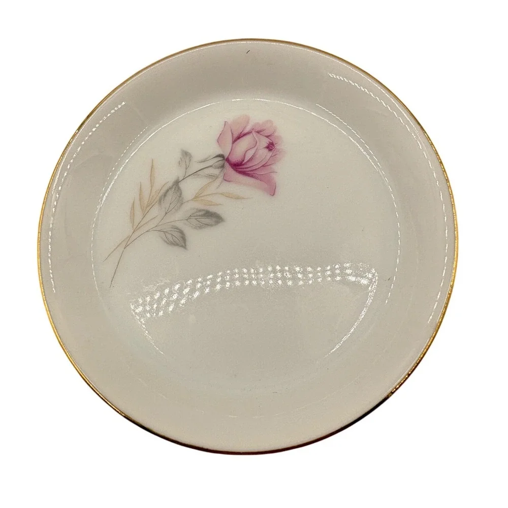 Vintage Camelot China American Rose 1655 Butter Pat Trinket Dish 3.5